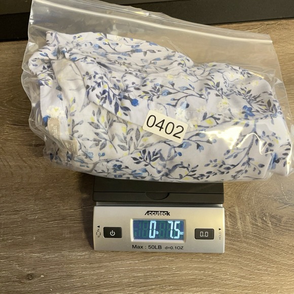 Woman Within Blue Floral Blouse Top Flowy Long Sleeve 2X Causal Coastal V-Neck - Picture 10 of 10